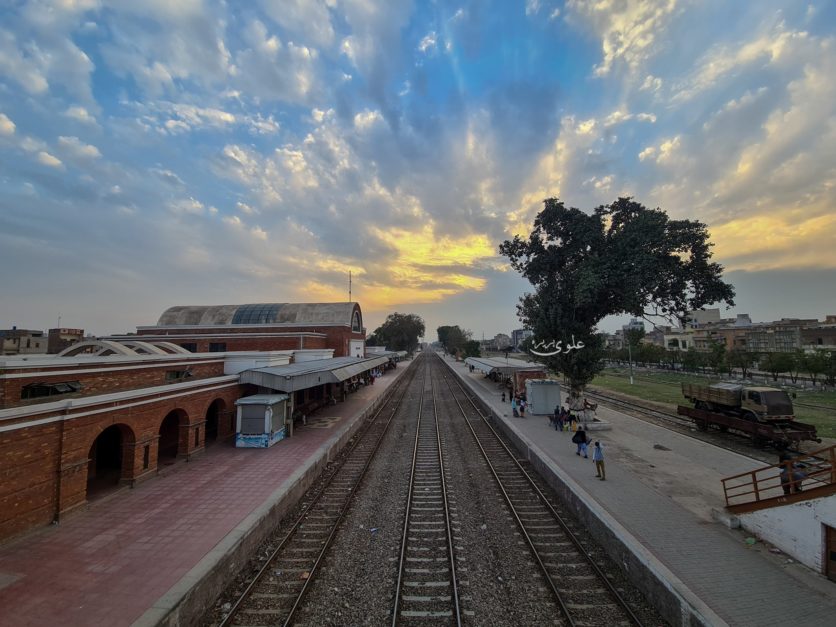 Empty railway station of Okara