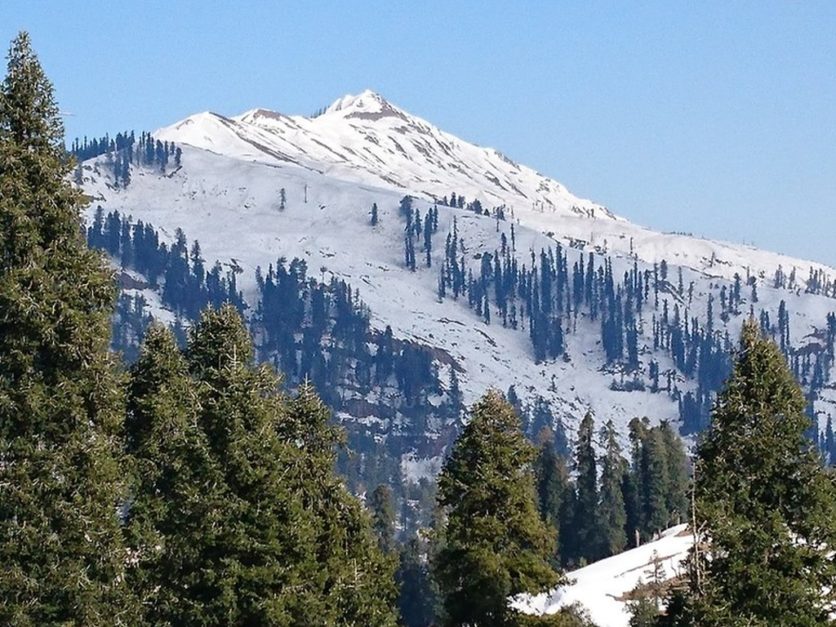 Ganga Choti covered in ice during winters