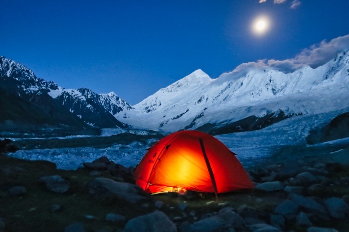 capming tent at to Rakaposhi Base Camp