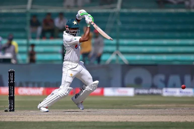 Pakistani player batting on the field