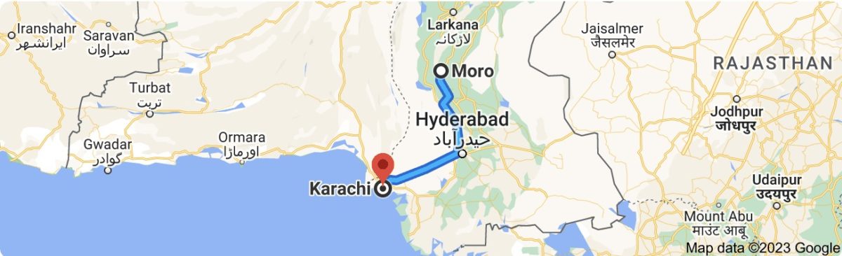 moro to byderabad distance map 