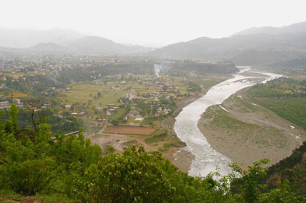 aerial view of poonch river