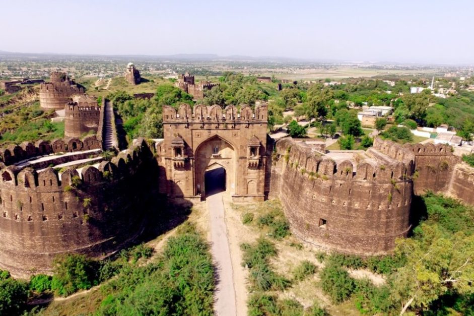 aerial view of rohtas fort