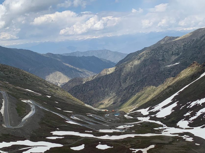 Babusar Pass partially covered in snow