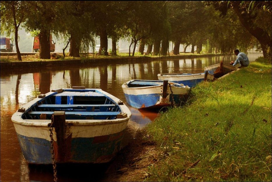 Boats parked at Lahore Canal