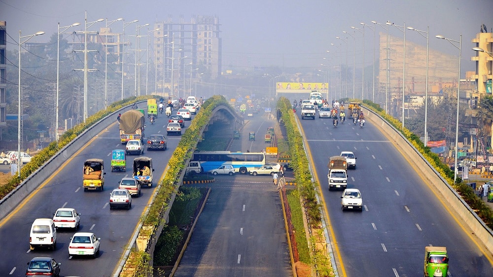 Cars passing over Kalma Chowk flyover