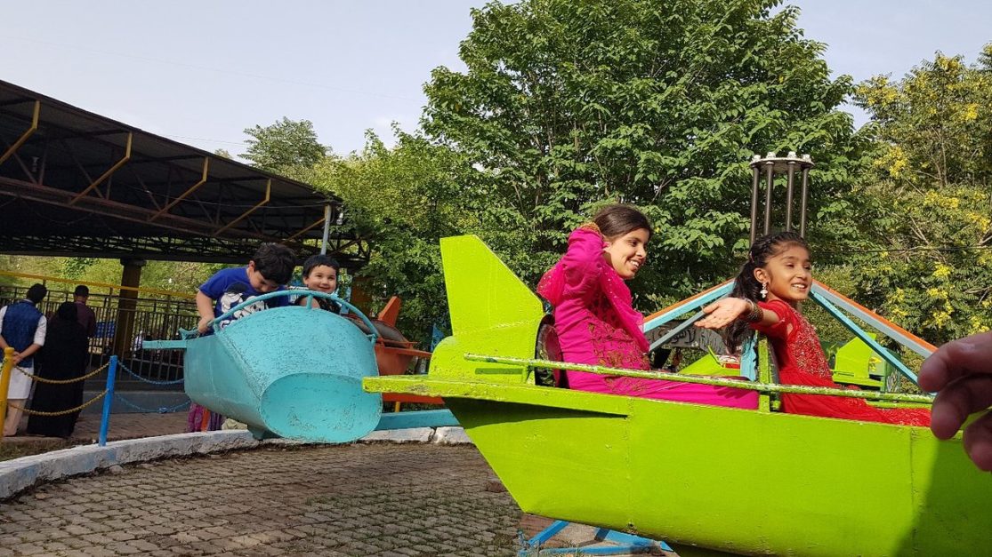 Kids taking ride at Chattar Park