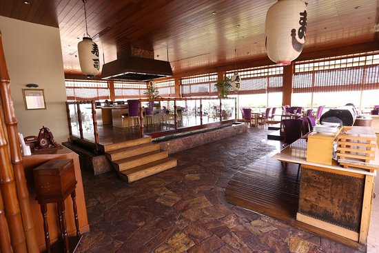 Indoor dining area of Sakura Restaurant in Karachi