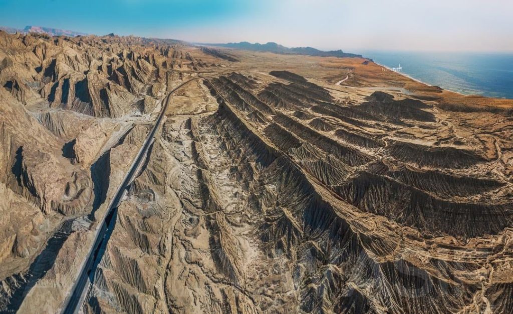 Makran Coastal Highway drone image