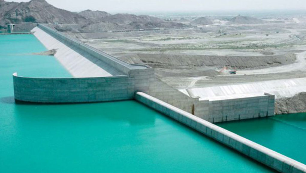 a drone shot of mirani dam