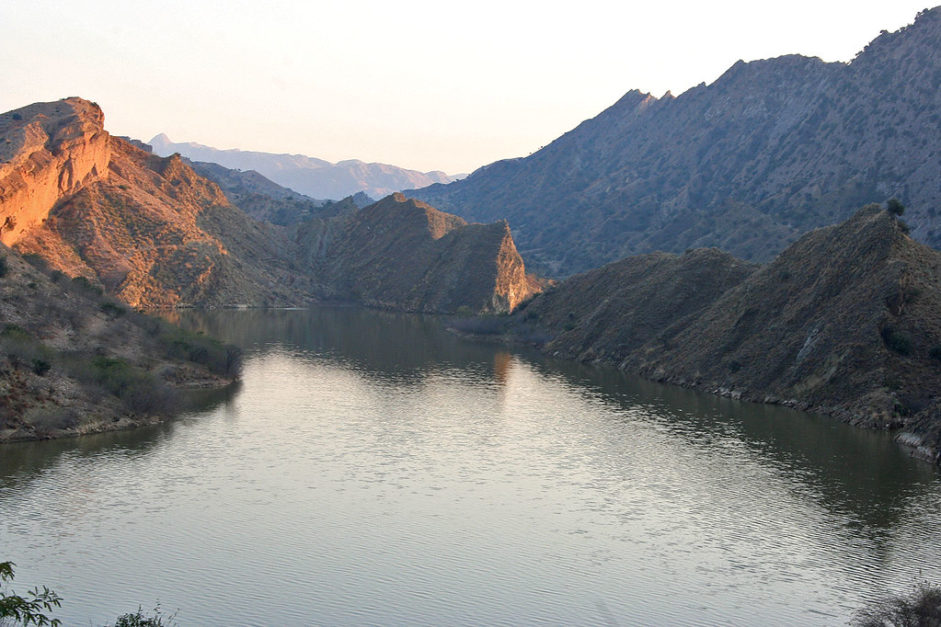 Namal lake surrounded by hills