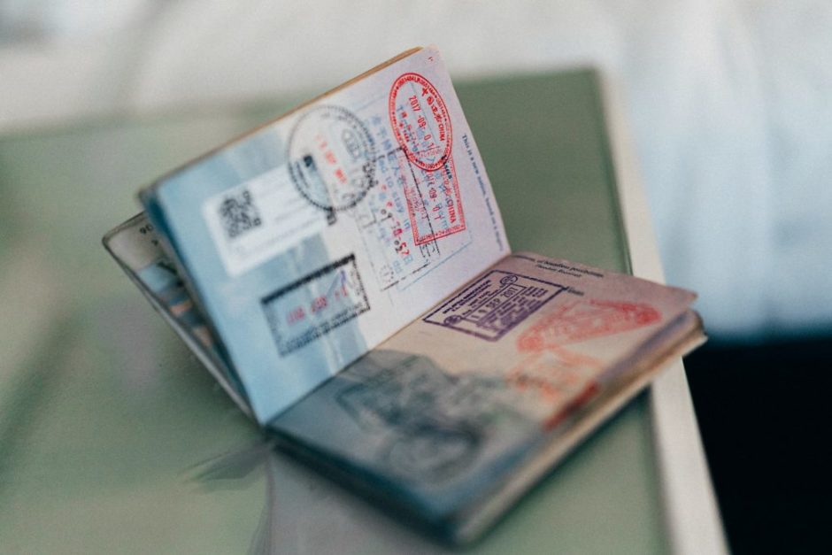 Picture of visa stamps on a passport