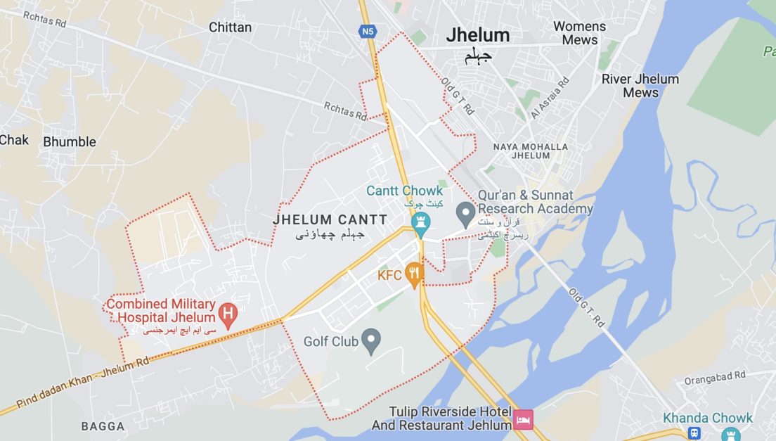 Jhelum Cantt map