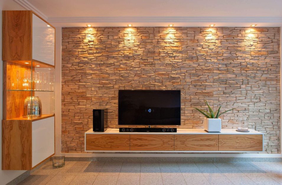 Stone Cladding on tv wall