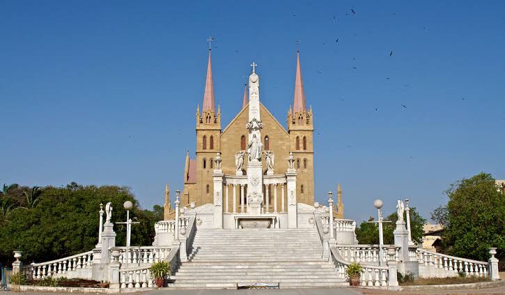 white church building 