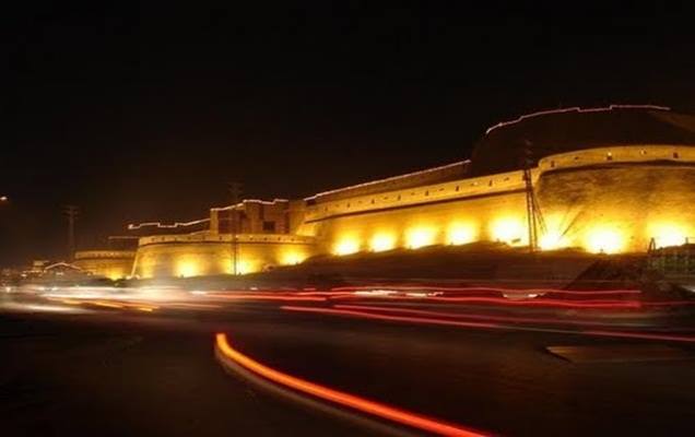 night view of qila bala hisar