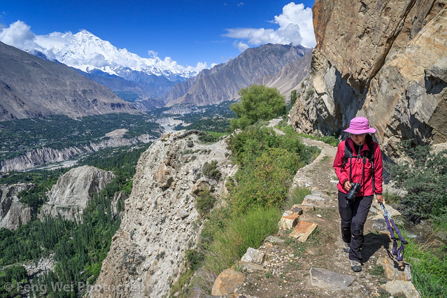 tourist hiking in Karimabad