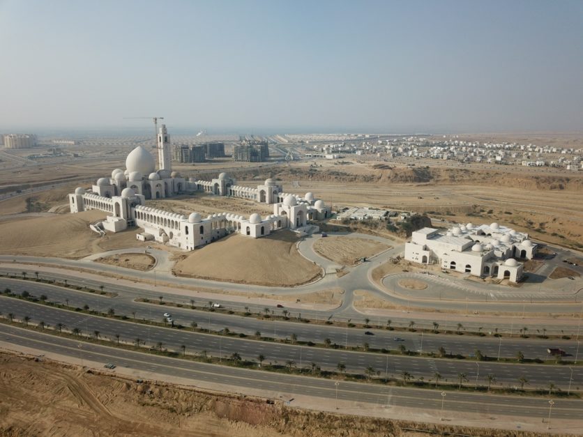 Ariel view of Grand Jamia Masjid during construction stage