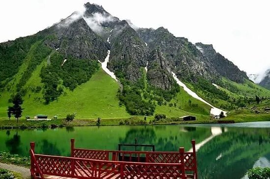 Domail rainbow lake with the background of Astore Valley