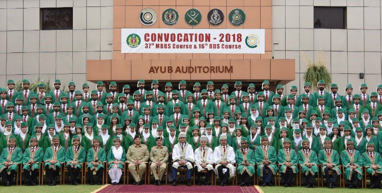 Graduates seated and standing for a photo on 37th mbbs convocation of Army Medical College