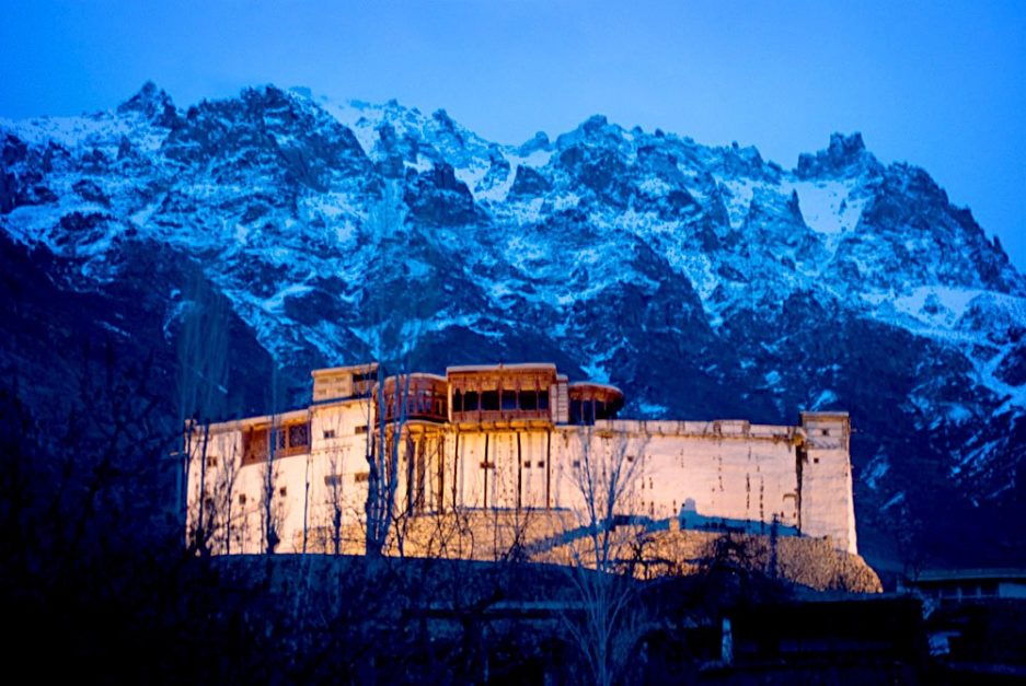 night view of baltit fort karimabad