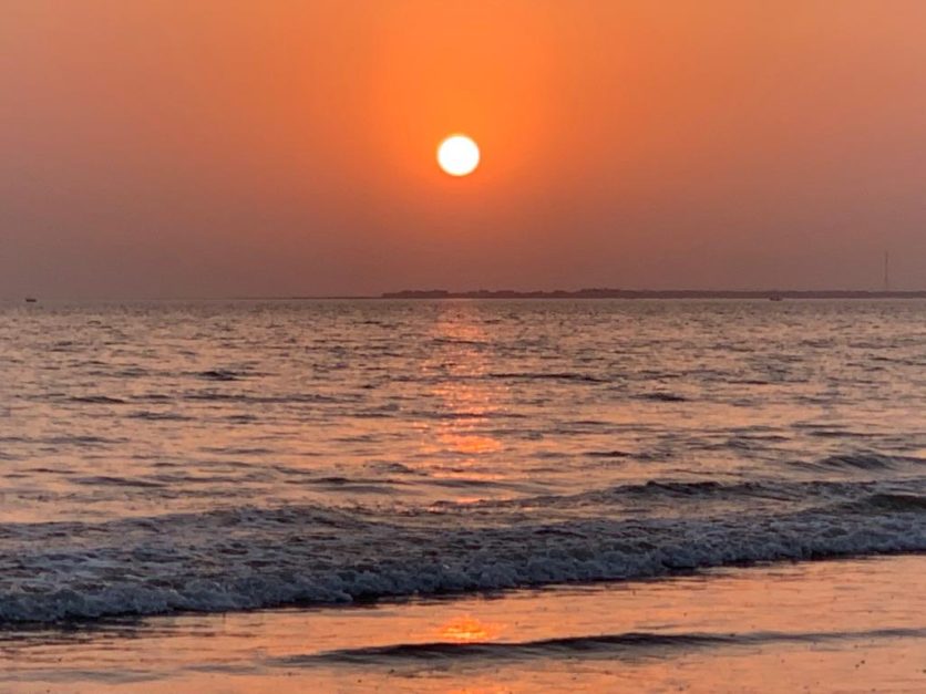 Sunset at hawkes bay beach