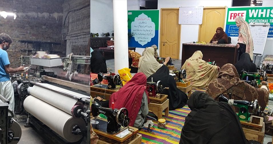 ladies working in textile factory