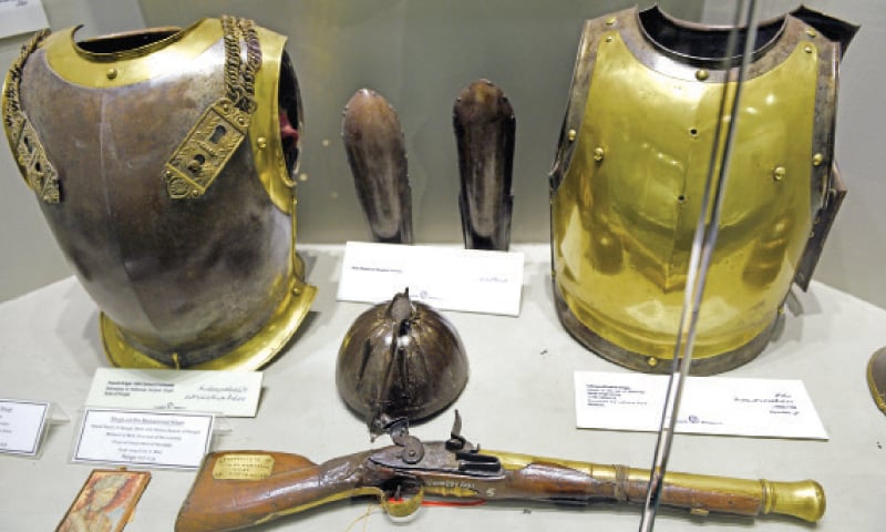 mughal era arms displayed at army museum lahore