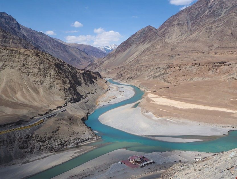 river flowing through the mountain range