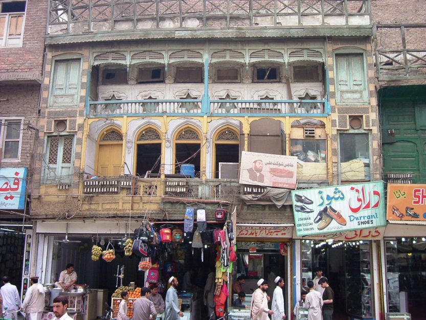 The Qissa Khwani Bazaar, which is located in the middle of Peshawar