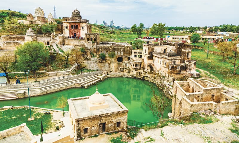 The Katas Raj Temple is located in Choa Saidanshah