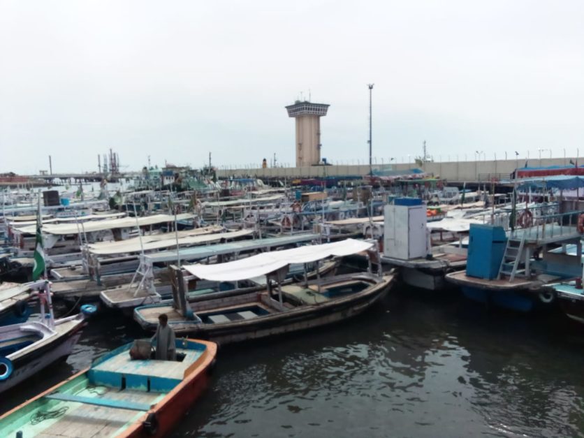 Boats parked at Kemari Port