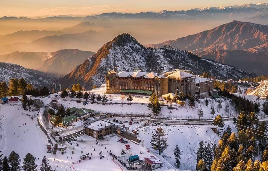 Pearl Continental Hotel in Malam Jabba covered in snow