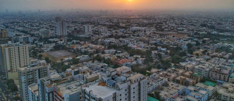 drone shot of malir Karachi