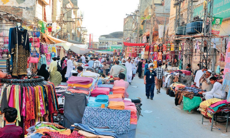 a cloths stalla at raja bazar