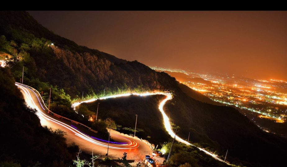 night view of Margalla Hills 