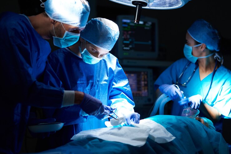 A team of top surgeons performing surgery 