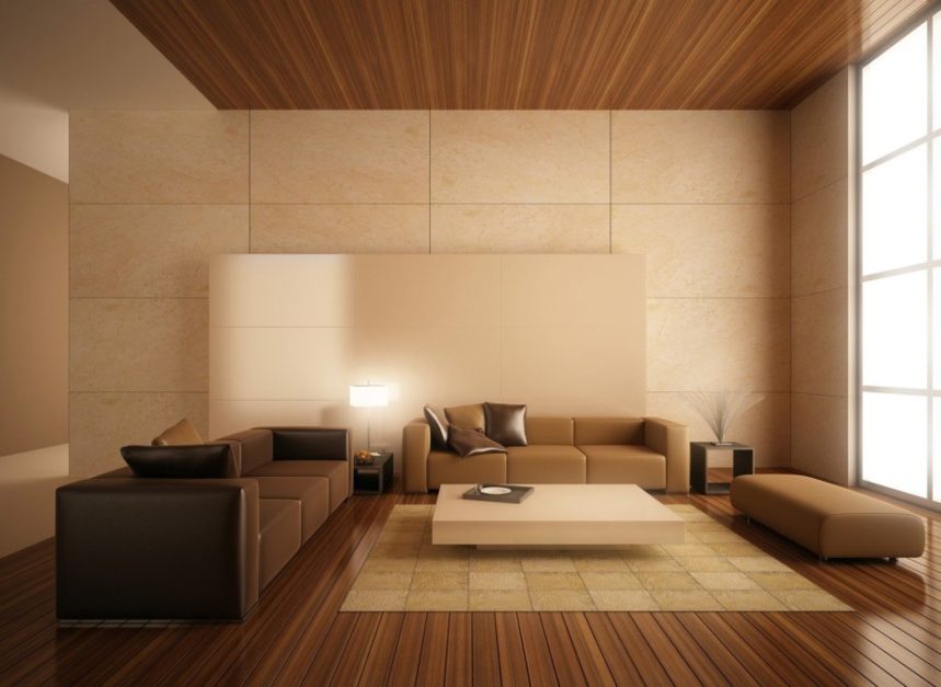 Different materials for living room ceiling 