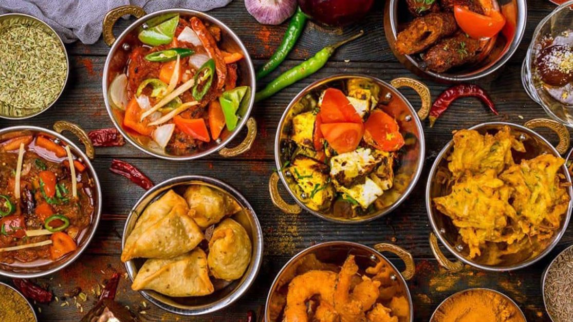 Desi dishes served on a table