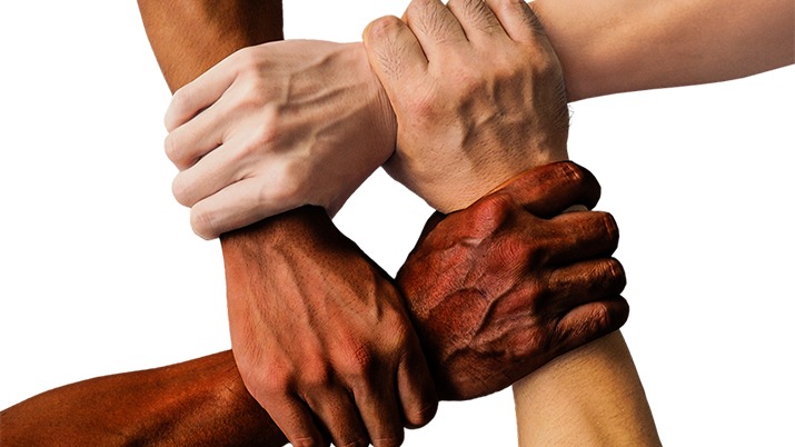 Different coloured hands and wrists potraying Culture and Religion