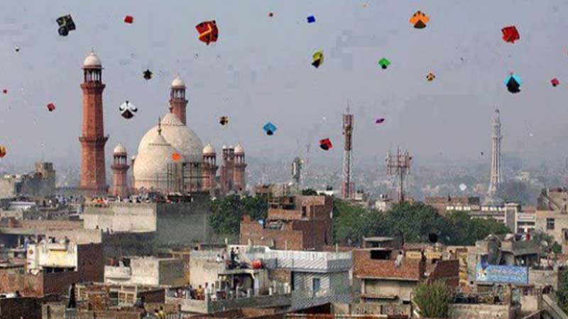 kites flying during basant festival in lahore