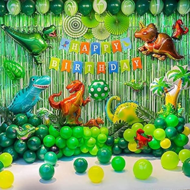 Dino themed birthday decor