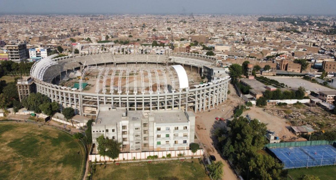 Panoramic shot of Arbab Niaz Stadium 