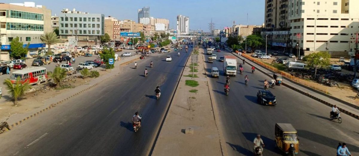 A busy road in Korangi 