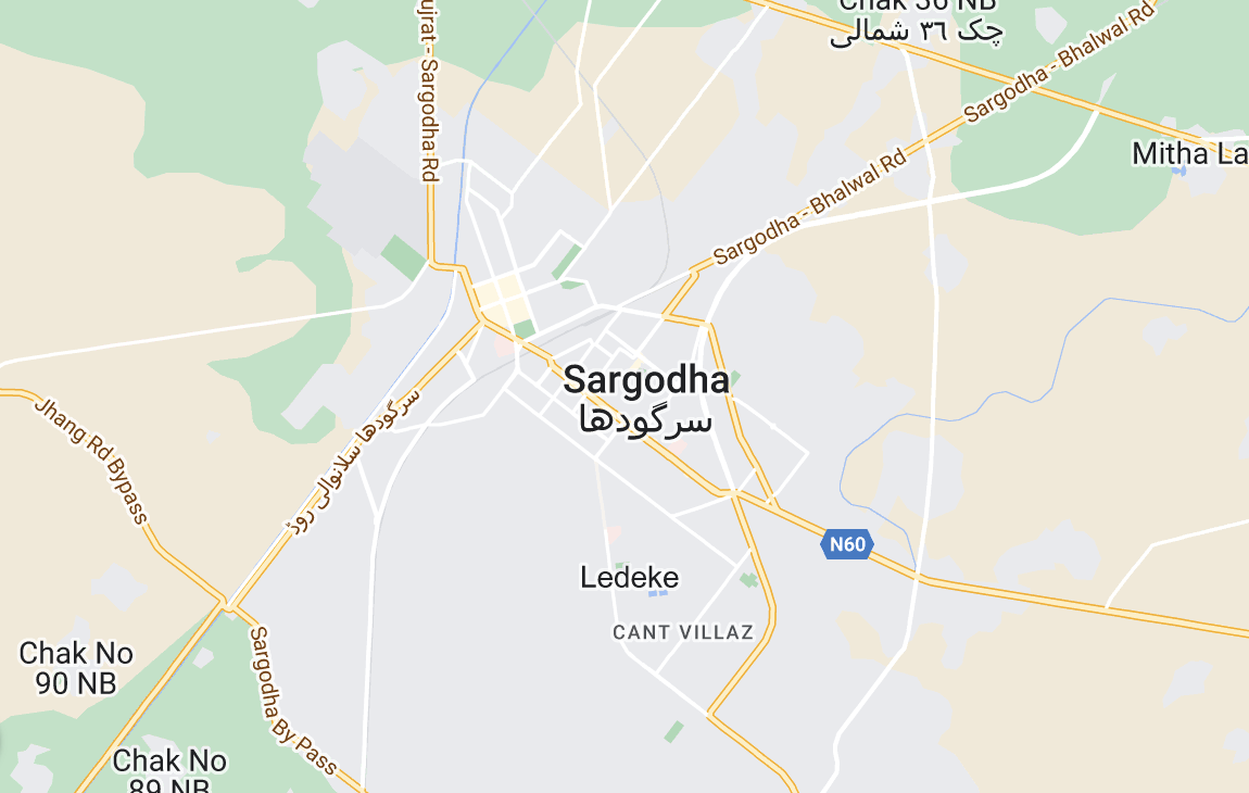 Google map of Sargodha City