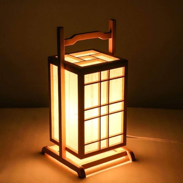 Asian design side table lamp