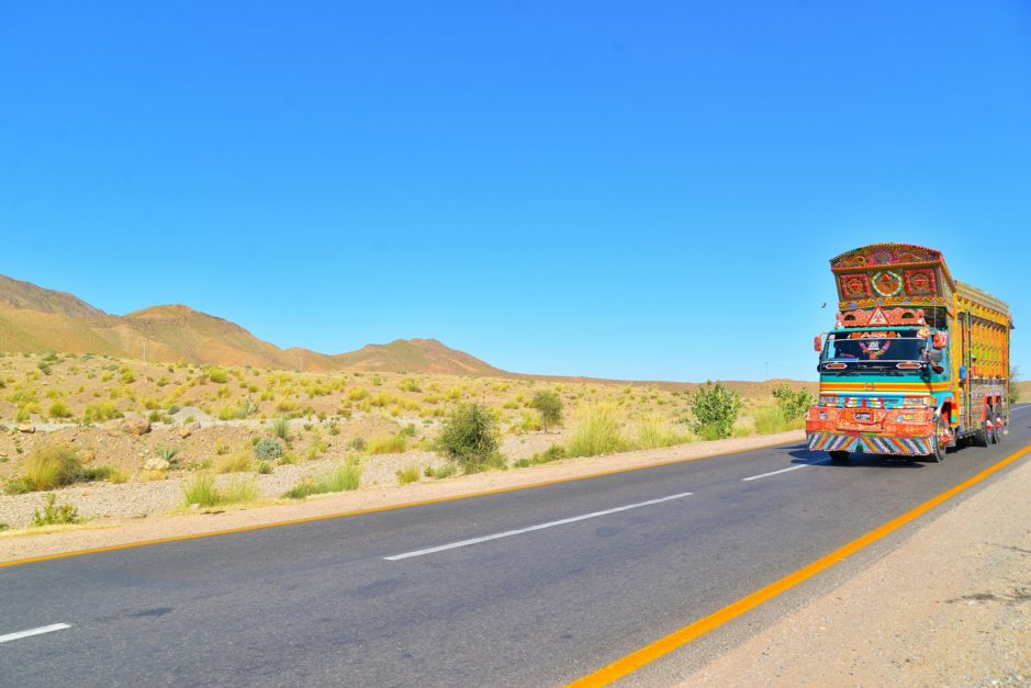 a truck on a road