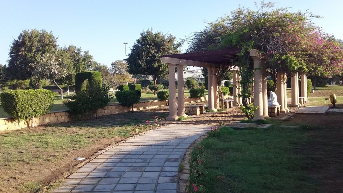 The lush green trees in Karachi Parks 