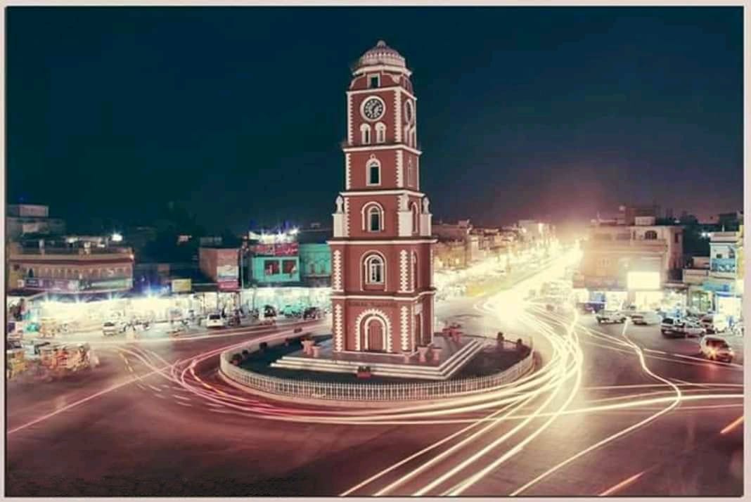 clock tower sialkot night view