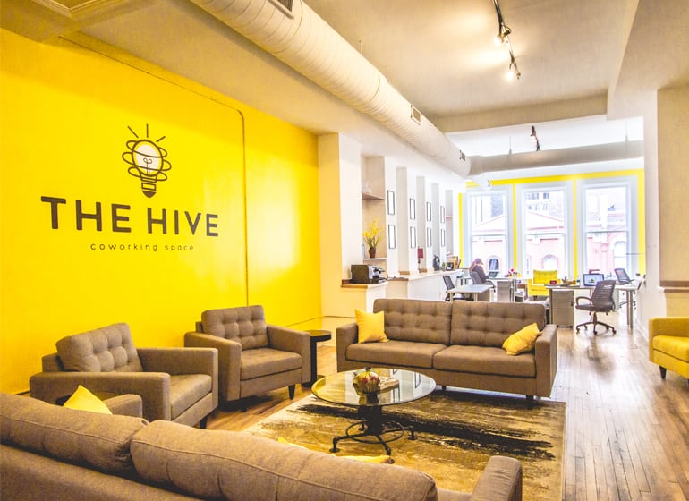 interior view of The Hive coworking space